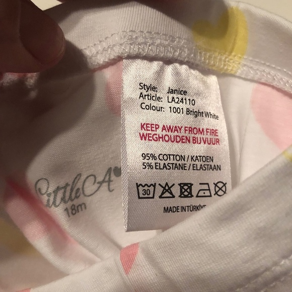 Little A Janice Pastel Hearts Heart Print Legging Set - Bright White - Picture 9 of 11